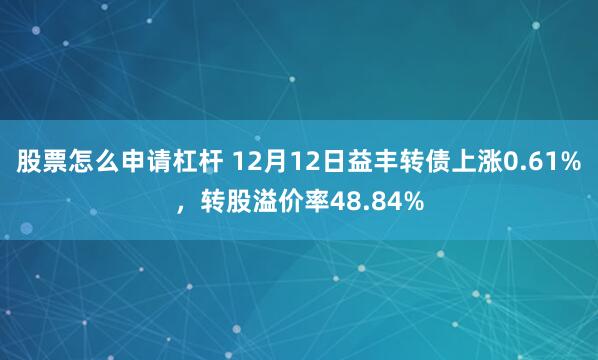 股票怎么申请杠杆 12月12日益丰转债上涨0.61%，转股溢价率48.84%