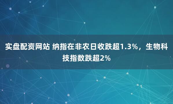 实盘配资网站 纳指在非农日收跌超1.3%，生物科技指数跌超2%